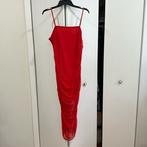 Red mesh dress
